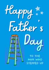 Funny Father's Day Card - Step Dad - Stepped Up created by Sundiva Designs