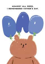 Funny Father's Day Card - Bearly Getting By - Against Odds, I Remembered Father's Day created by JOLLY AWESOME