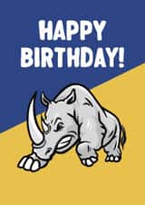 Fun Birthday Card - Rugby - Leeds Rhinos created by ZB CREATIVE