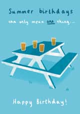 Classic Birthday Card - Beer Garden - Summer Birthdays created by Sophie Kent Illustration