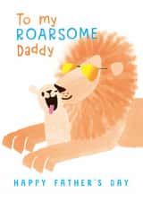 Cute Father's Day Card - Lion And Cub - Roarsome Dad created by Holly Fox