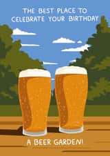 Fun Birthday Card - Beer Garden - The Best Place Celebrate Your Birthday! created by YAWN DESIGNS