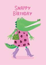 Cute Birthday Card - For Her - Crocodile created by Holly Fox