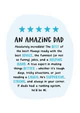 Heartfelt Father's Day Card - An Amazing Dad - 5 Stars created by Kreate Paper Co.