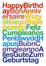 Classic Birthday Card - Typographic Languages created by Dicky Bird