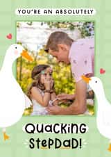 Personalised Father's Day Photo Card created by Joanne Hawker - Cute Father's Day Card - Ducks - Quacking Stepdad
