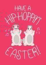 Cute Easter Card - Hip-Hoppin' Easter - Bunnies Dancing created by Angelicabydesign