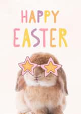 Pretty Easter Bunny Card - Fun Happy Easter Card - Bunny Easter Card For Her created by @hollielonglanddesigns