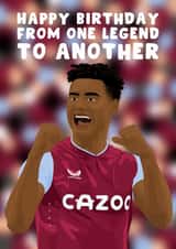 Aston Villa Birthday Card - Ollie Watkins - One Legend To Another created by Pink Peach Cards