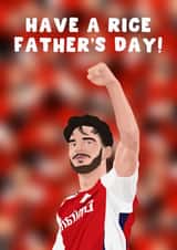 Punny Football Father's Day Card - Declan Rice - Arsenal created by Pink Peach Cards