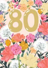 Pretty 80th Birthday Card - For Her - 80 Today created by Louise Tiler