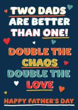 Classic Father's Day Card - Double The Love - LGBTQ+ created by Pom Pom Party Cards