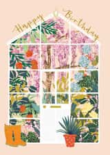 Pretty Birthday Card - Greenhouse - For Her created by Louise Tiler