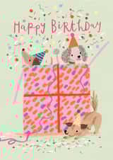 Cute Birthday Card - Party Dogs created by Louise Tiler