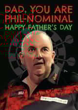 Darts Father's Day Card - Phil Taylor - Pun created by AbiGoLucky