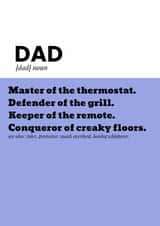 Funny Father’s Day Card – King of the House – Thermostat Defender created by @EmilySwallow