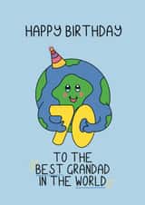 Cute Birthday Card - 70th - Best Grandad created by Schnauzer Scribbles