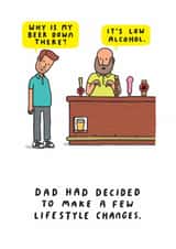 Funny Father's Day or Dad Birthday Card - Low Alcohol created by mungo and shoddy
