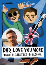 Personalised Father's Day Photo Card created by @AimeeStevens.Design - Funny Father's Day Card - Oasis - Cigarettes And Alcohol