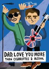 Funny Father's Day/Birthday Card - Cigarettes And Alcohol - Oasis created by @AimeeStevens.Design