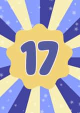 Classic Birthday Card - 17th - Stars created by GawjusCards