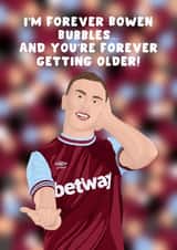 West Ham Birthday Card - Jarrod Bowen - Blowing Bubbles created by Pink Peach Cards