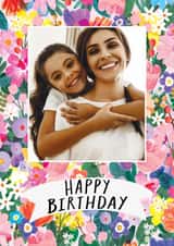 Personalised Birthday Photo Card created by Katt Jones - Pretty Birthday Card - Floral Photo Frame