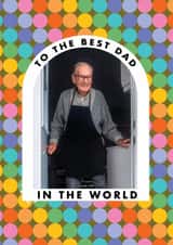 Personalised Father's Day Photo Card created by Katt Jones - Classic Father's Day Card - Retro Rainbow Dots