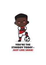 Fun Birthday Card - Bukayo Saka - Starboy created by Joe Baines Graphic Design and Illustration