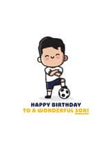 Punny Birthday Card - Wonderful Son - Heung-Min Son created by Joe Baines Graphic Design and Illustration