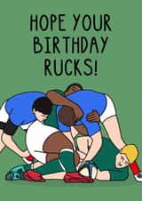 Punny Birthday Card - Rugby - Hope Your Birthday Rucks! created by OhJaye