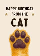 Cute Birthday Card - From The Cat - Cat Paw created by Hello Fridays Studio