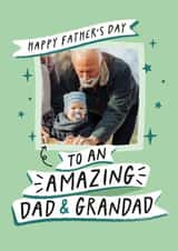 Personalised Father's Day Photo Card created by Studio Mads - Classic Father's Day Card - Amazing Dad And Grandad
