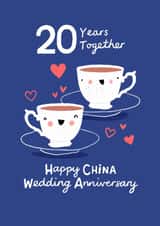 Cute Anniversary Card - 20th - China created by Nicola Watson