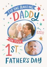 Personalised Father's Day Photo Card created by Dotty Black - Classic Father's Day Card - Amazing Daddy - First Father's Day