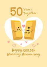 Cute Anniversary Card - 50th - Gold created by Nicola Watson