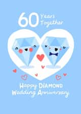 Cute Anniversary Card - 60th - Diamond created by Nicola Watson