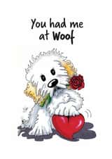 Cute anniversary or 'sending love' card for significant other or dog parent created by MR. BISCUIT
