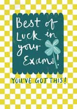 Classic Good Luck Card - Exams - Four Leaf Clover created by Sticky Tape Kate 