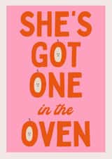 Cute Pregnancy Card - She's Got One In The Oven - Smiley Face created by HollieGraphik