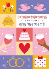 Cute Engagement Card - Doves - Rings created by Joanne Hawker