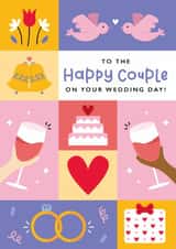Cute Wedding Card - Happy Couple - Doves created by Joanne Hawker