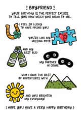 Cute Birthday Card - For Boyfriend - Brighten My Everyday created by Lyndsay Moon