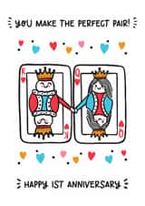 Cute Anniversary Card - 1st - Playing Cards Pair created by Lyndsay Moon