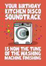 Funny Birthday Card - Kitchen Disco - Washing Machine created by Pickled Prints