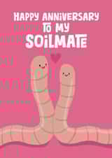 Cute Anniversary Card - Soilmate - Worms created by Giddy Kipper