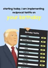 Funny Birthday Card - Trump Tariffs created by Sian Moore Illustration