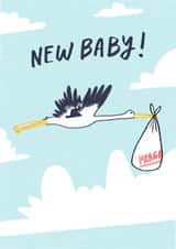 Cute New Baby Card - Stork created by studionough