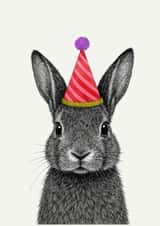 Cute Birthday Card – Party Bunny created by Vicky