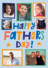 Personalised Father's Day Photo Card created by @AimeeStevens.Design - Classic Father's Day Card - Colourful Photo Frames